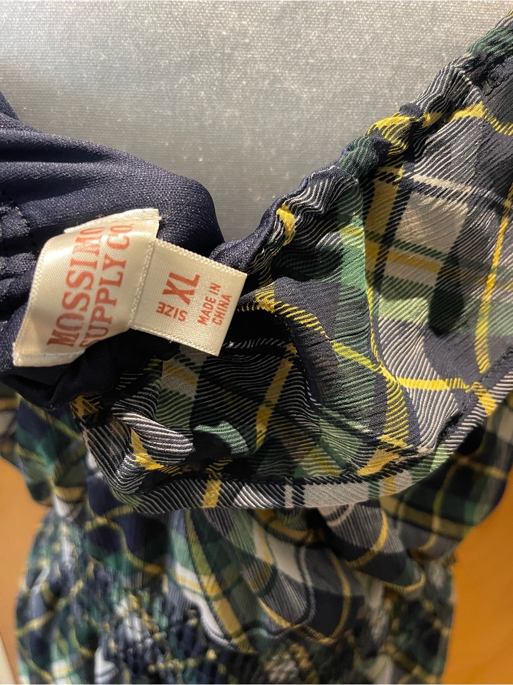 Plaid Maxi Dress with Ruffle Neckline Smocked Waist - Picture 5 of 5